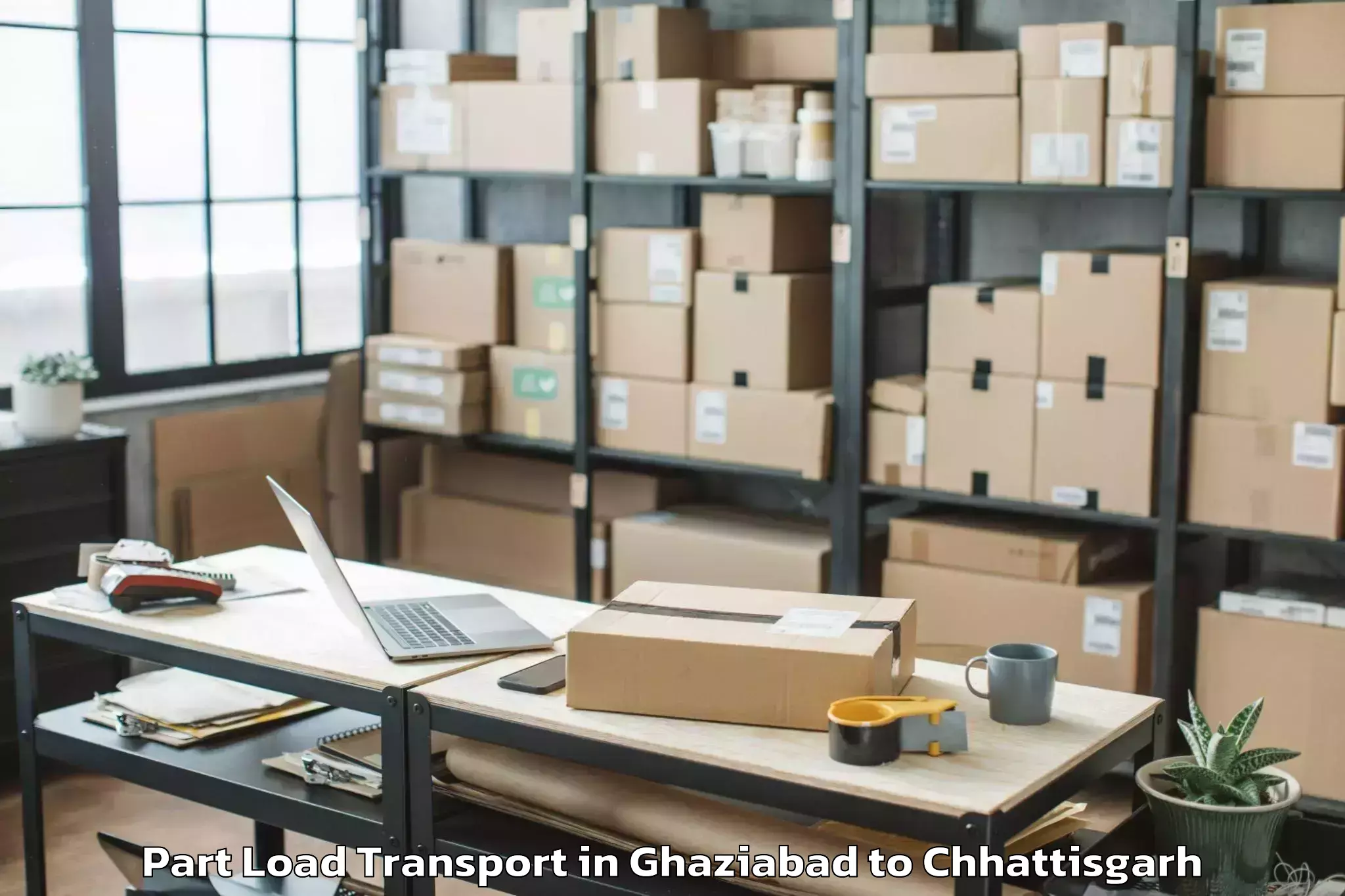 Professional Ghaziabad to Jashpur Part Load Transport